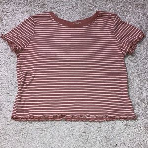 Pink Striped Crop Top